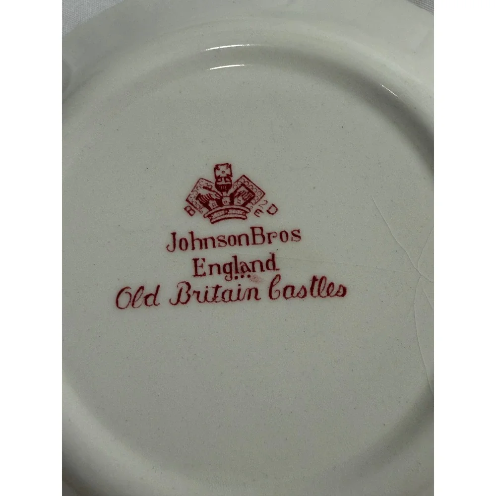 Johnson Bros Old Britain Castles Pink Alnwick Castle Fruit Bowl Set of 4 England